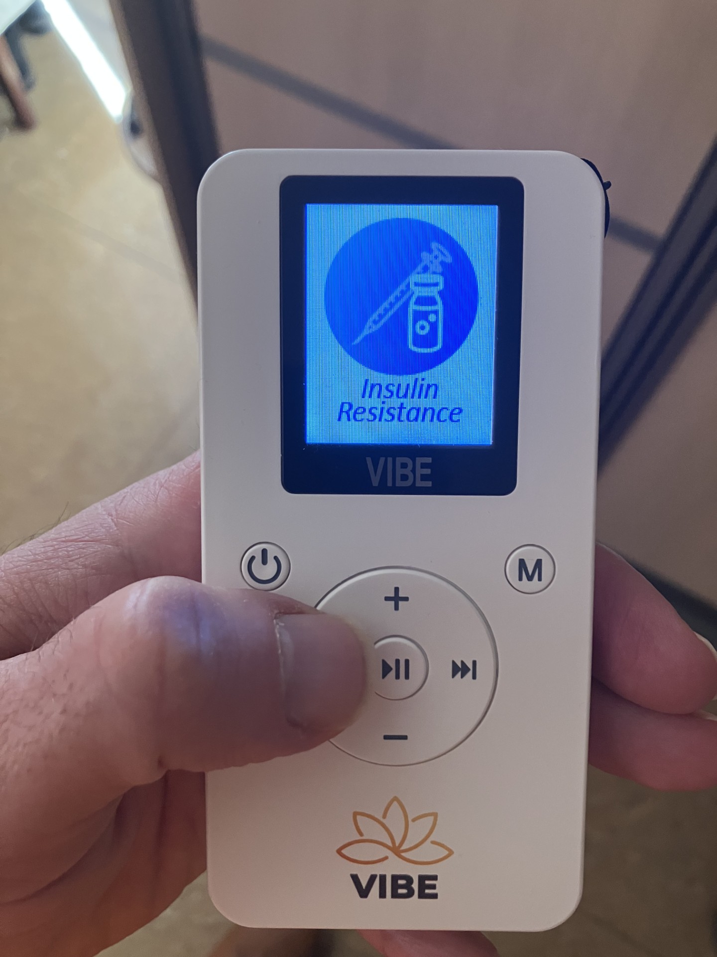Vibe PEMF device showing insulin resistance protocol for metabolic health