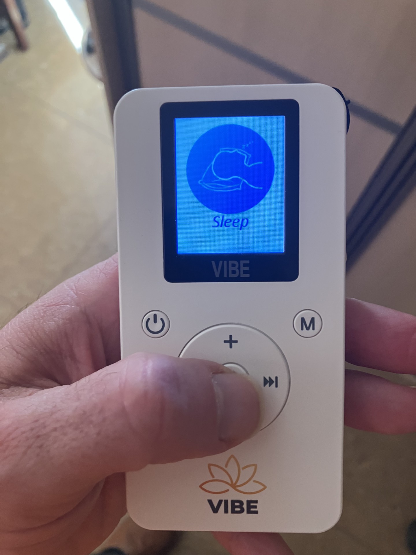 Vibe PEMF device showing sleep protocol program for better rest