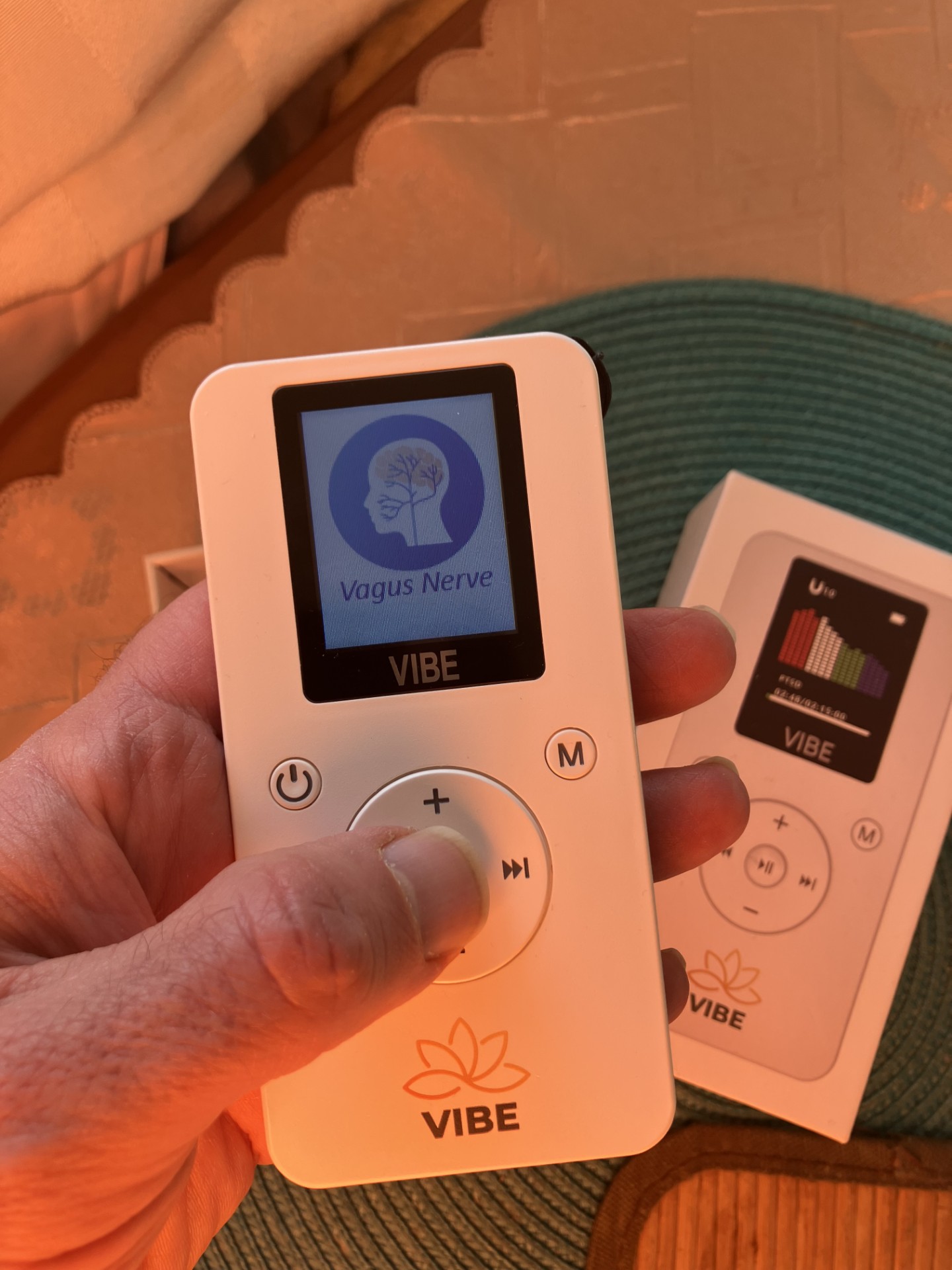 Vibe PEMF device showing vagus nerve stimulation protocol